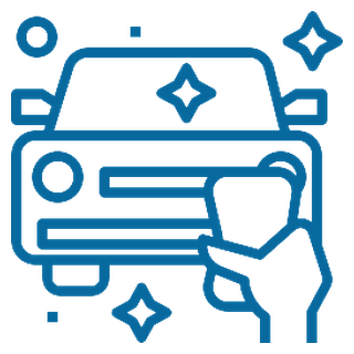 Car being detailed inside by hand